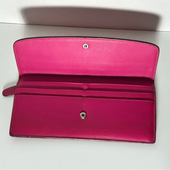 COACH Women's Pink Leather Thin Wallet - Picture 4 of 6